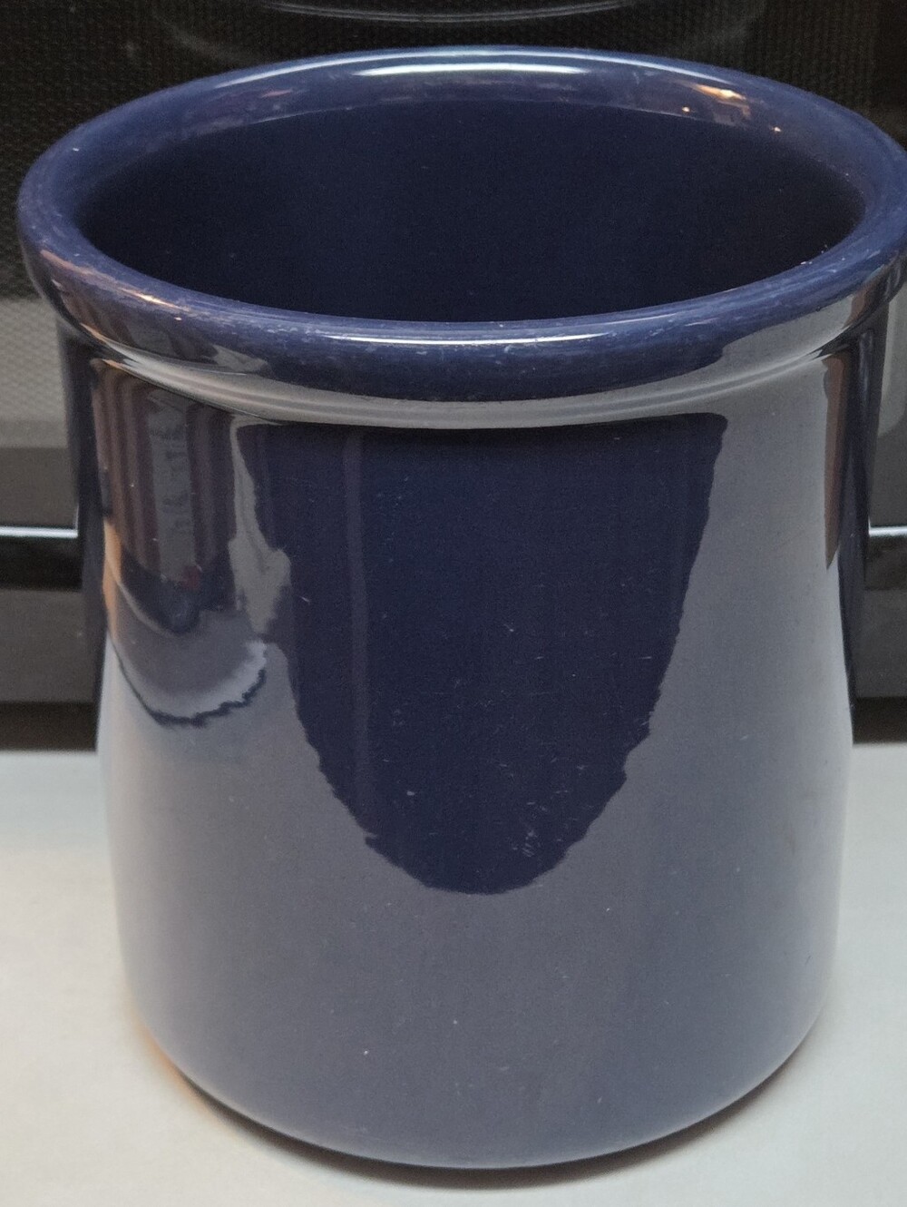 Vintage Hall Pottery USA Ceramic Utensil Crock 7x6.5"